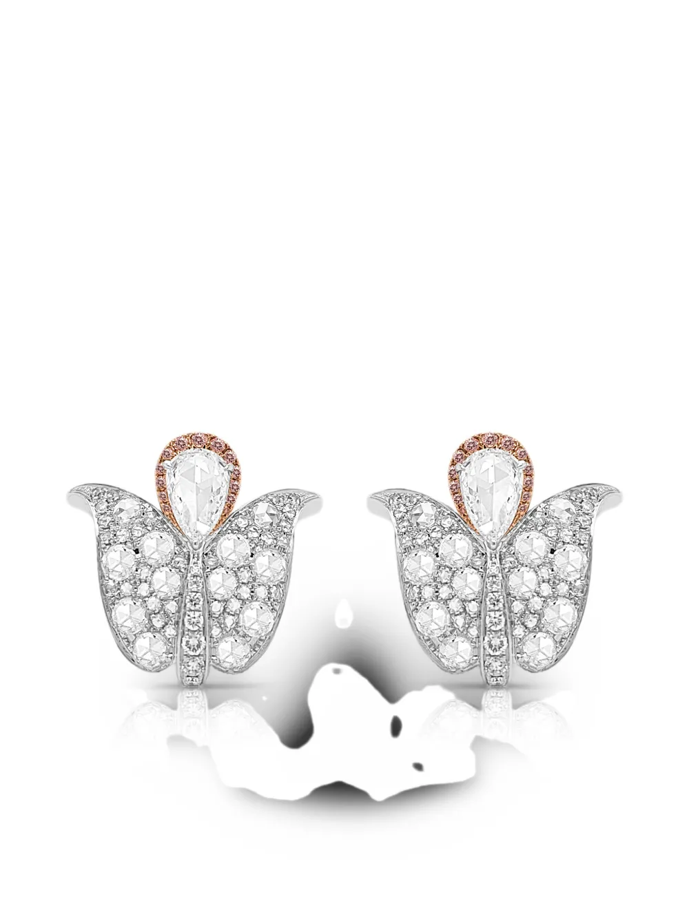 HYT Jewelry diamond butterfly earrings - Silber