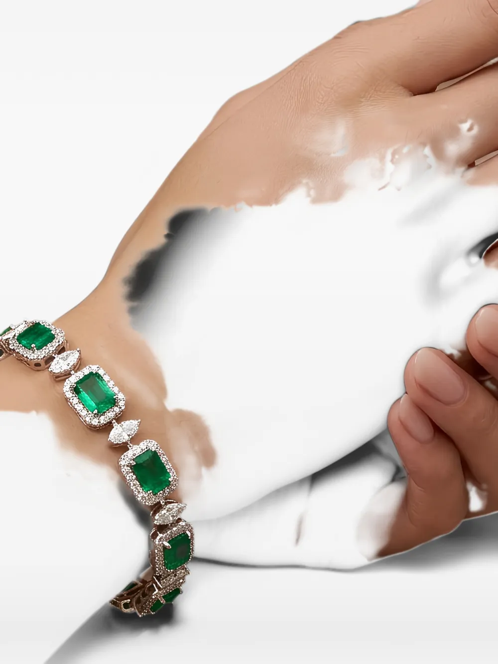 HYT Jewelry emerald and diamond bracelet - Silber