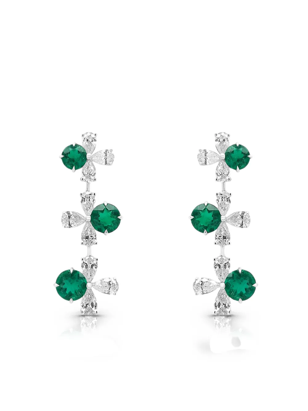 HYT Jewelry emerald and diamond dangle earrings - Argento
