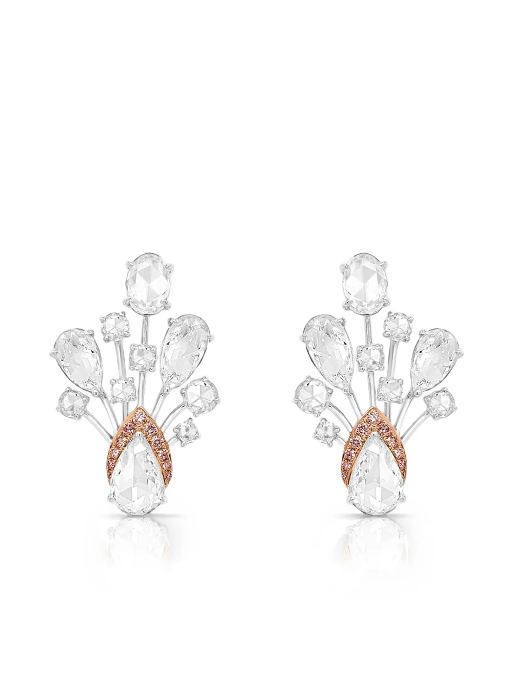 HYT Jewelry diamond rosecut earrings - Argento