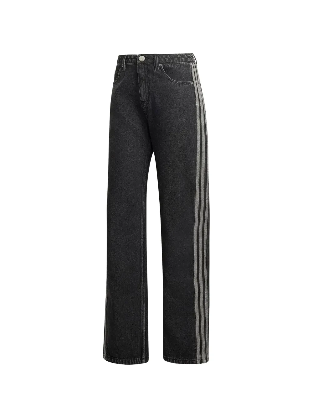 adidas Firebird mid-rise straight denim pants - Schwarz