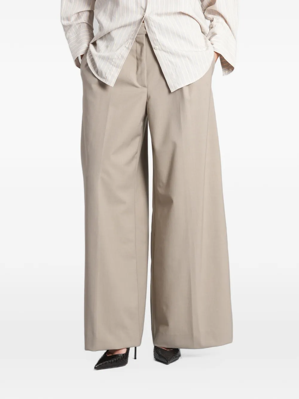 THELATEST E-Deva wide-leg trousers Beige