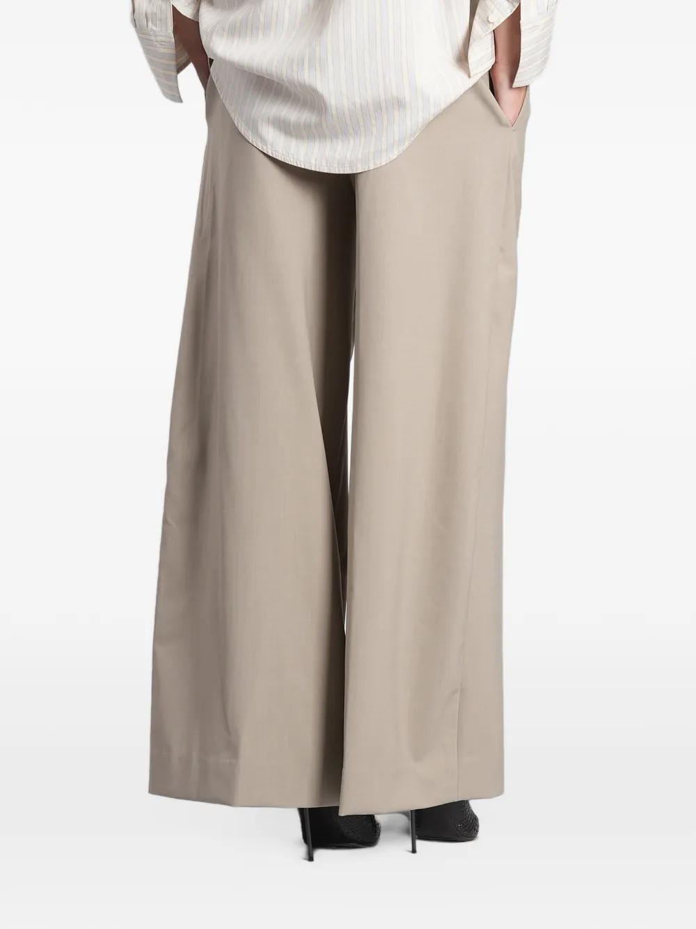 THELATEST E-Deva wide-leg trousers Beige
