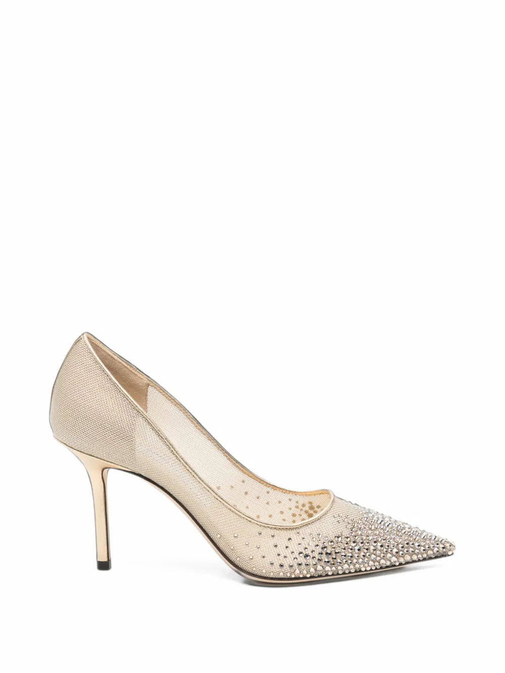 Jimmy Choo Love crystal-embellished mesh pumps - Neutrals
