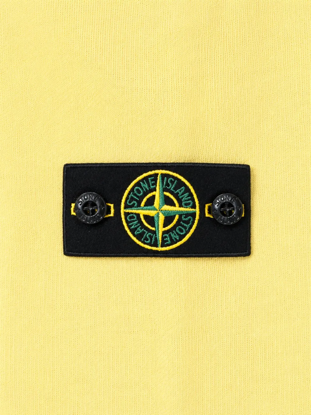 Stone Island Junior logo-patch hoodie Geel