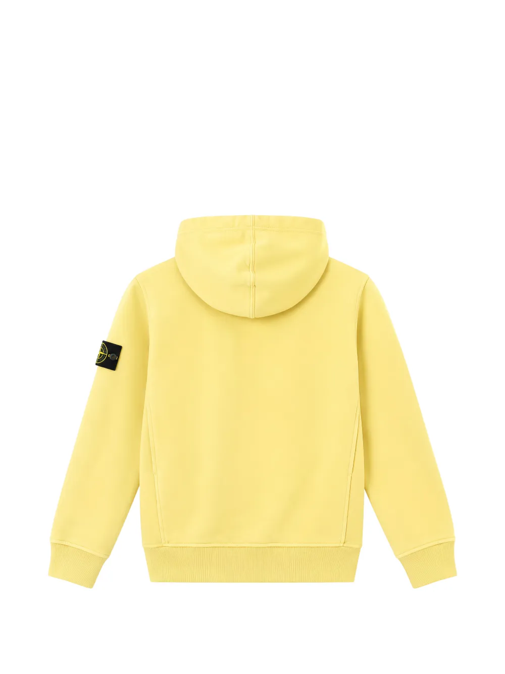 Stone Island Junior logo-patch hoodie Geel