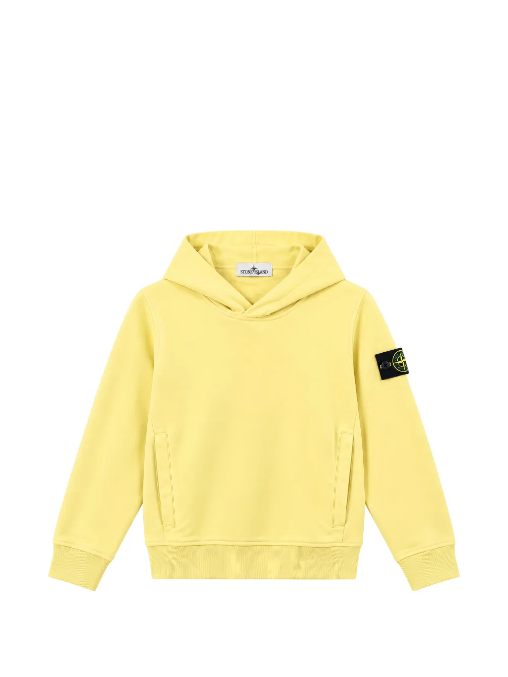 Stone Island Junior logo-patch hoodie Geel