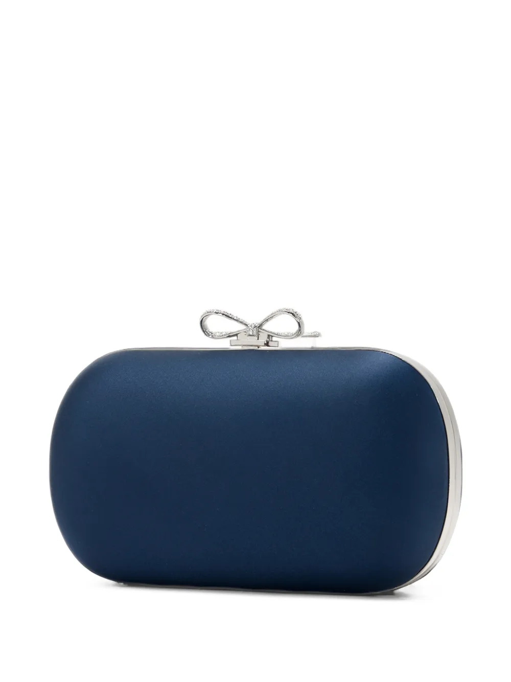 Self-Portrait Bow-detail satin clutch bags Blauw