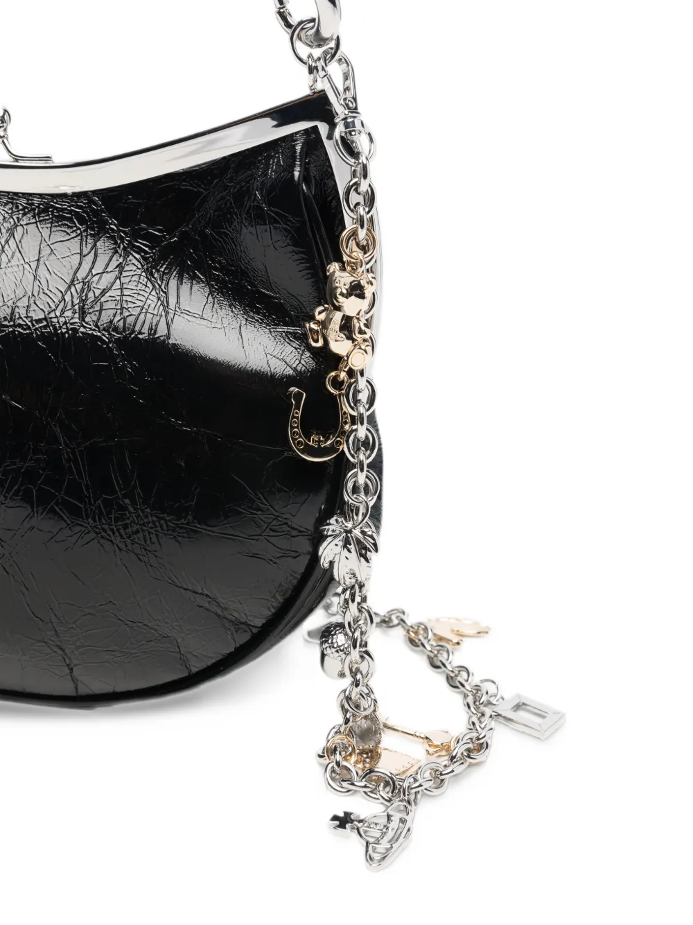 Vivienne Westwood Orb patent-leather shoulder bag Zwart