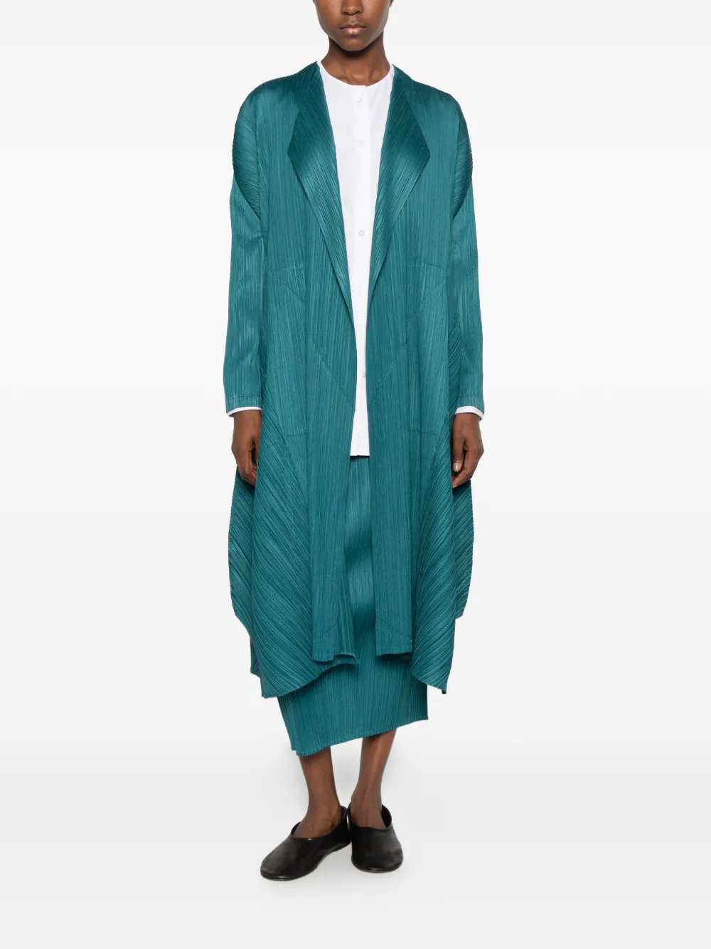 Pleats Please Issey Miyake pleated midi skirt Blauw
