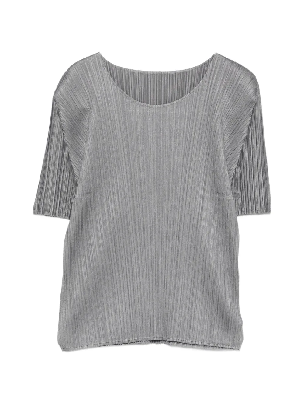 Pleats Please Issey Miyake pleated short-sleeve T-shirt Grijs