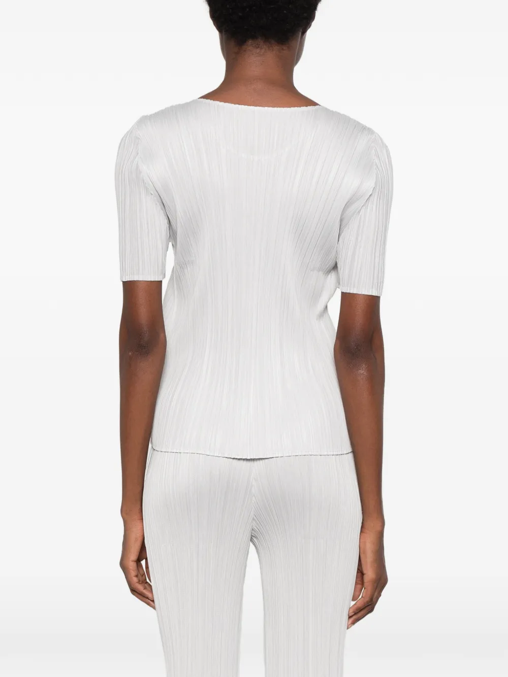 Pleats Please Issey Miyake pleated T-shirt Grijs
