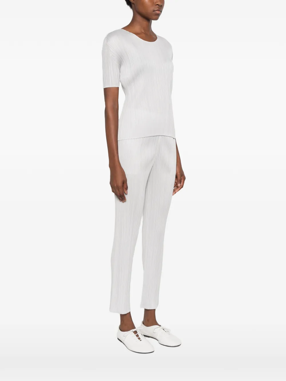 Pleats Please Issey Miyake pleated T-shirt Grijs