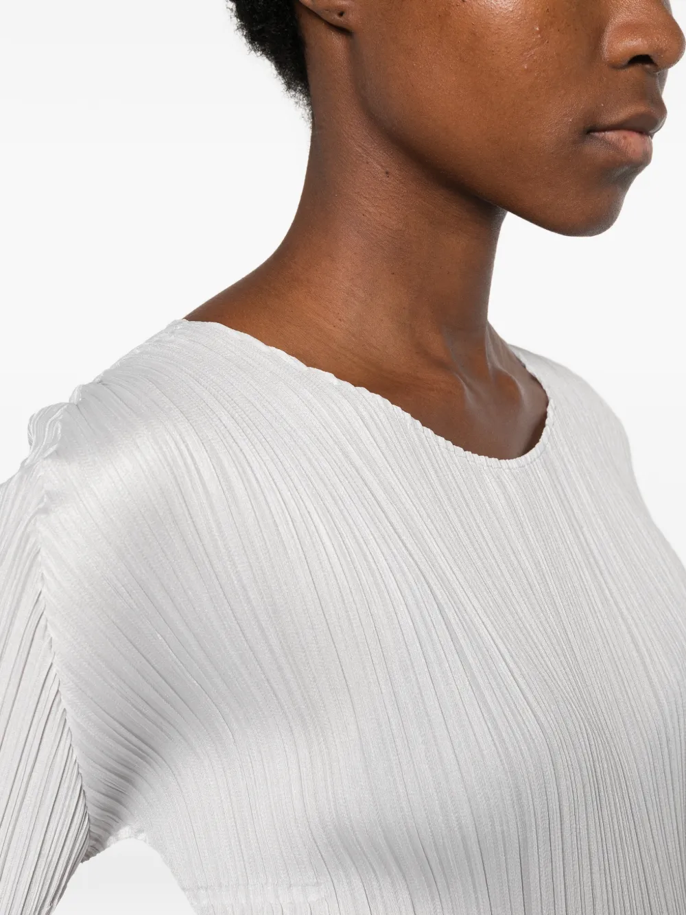 Pleats Please Issey Miyake pleated T-shirt Grijs