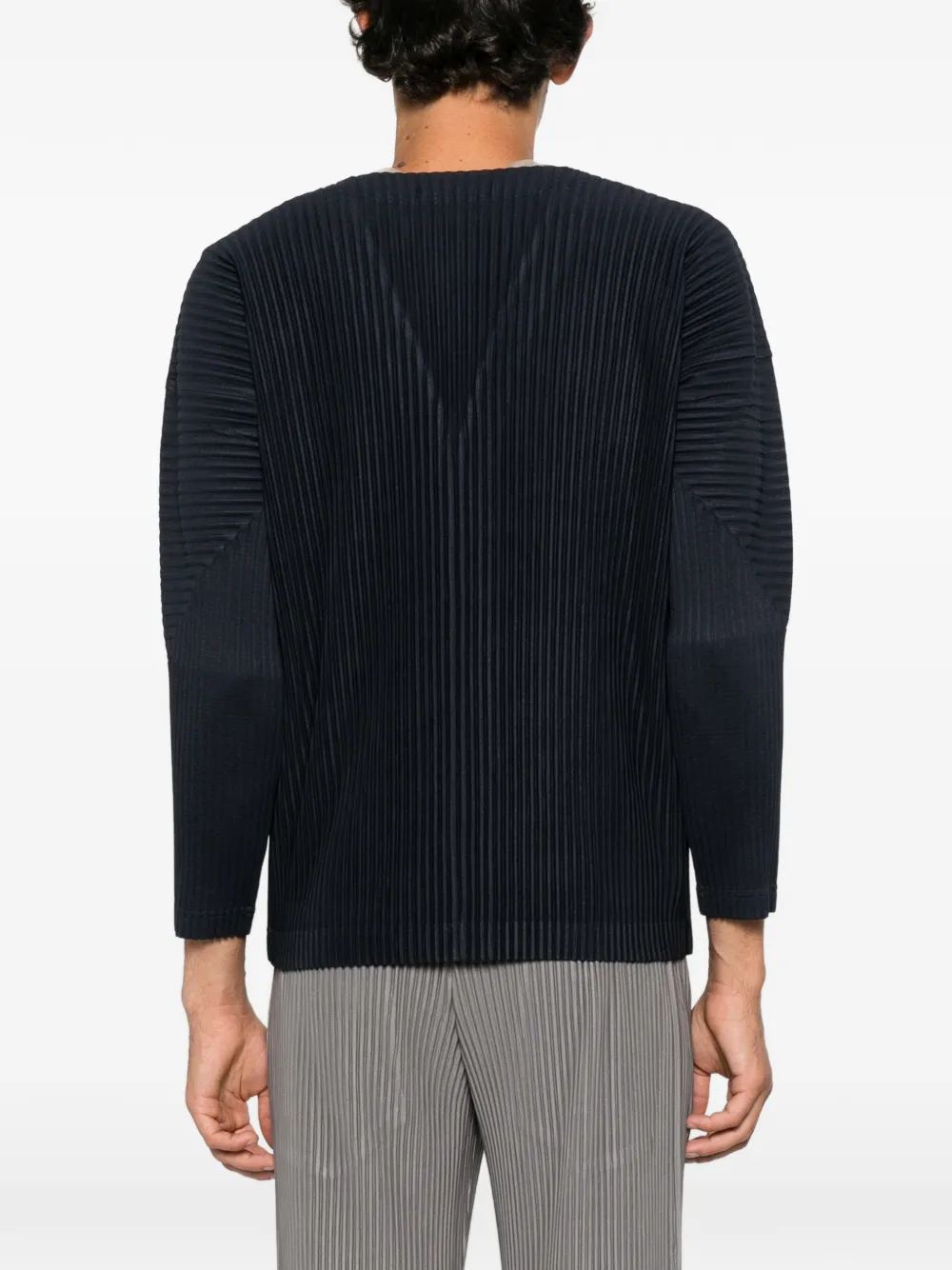 Homme Plissé Issey Miyake plissé-effect cardigan Blauw