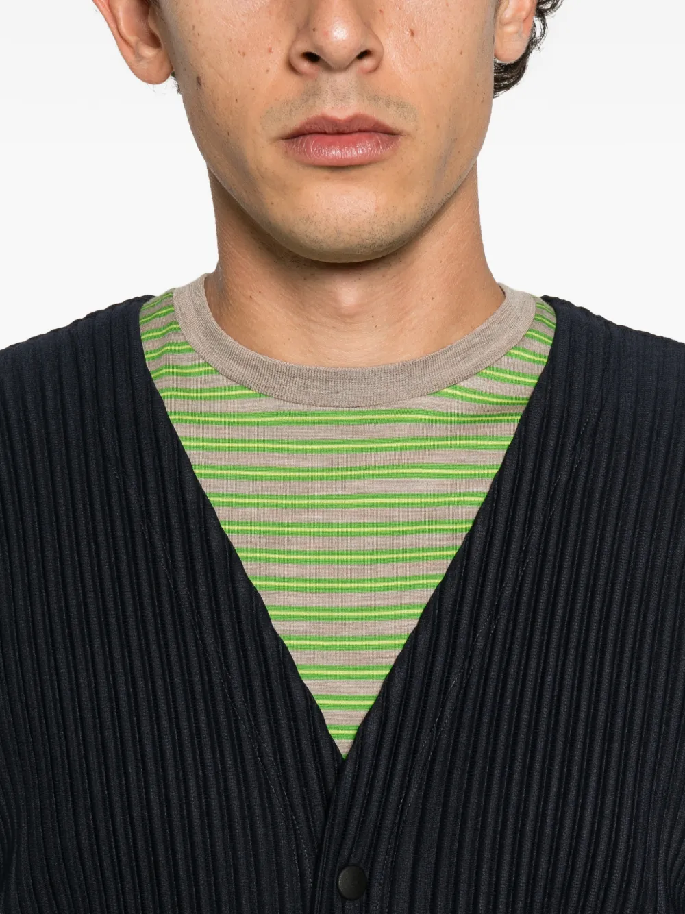 Homme Plissé Issey Miyake plissé-effect cardigan Blauw