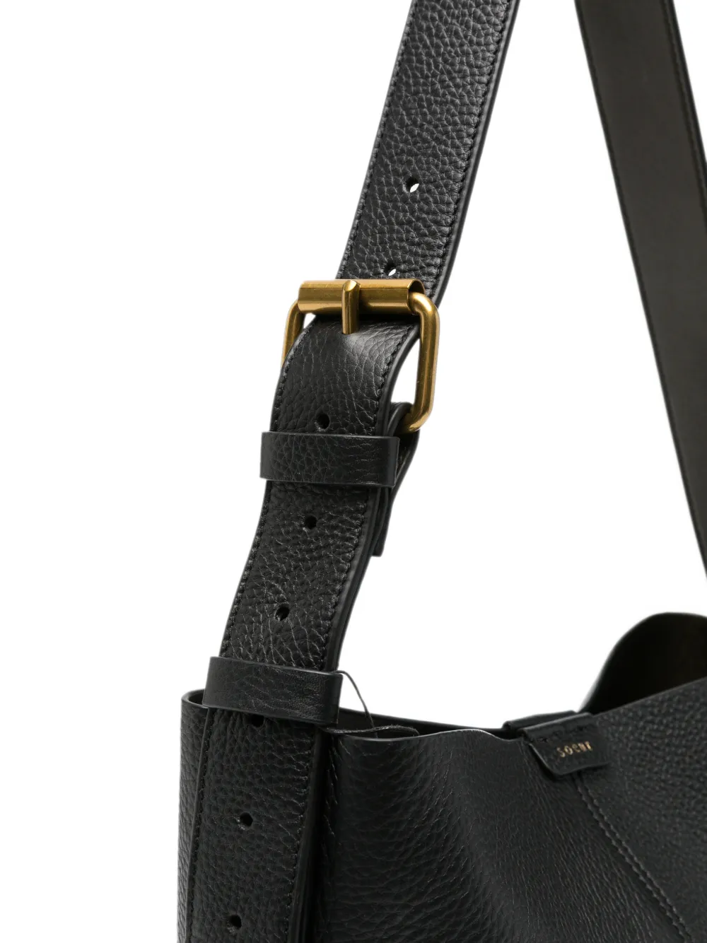 Soeur Saudade Mini leather tote bag Zwart