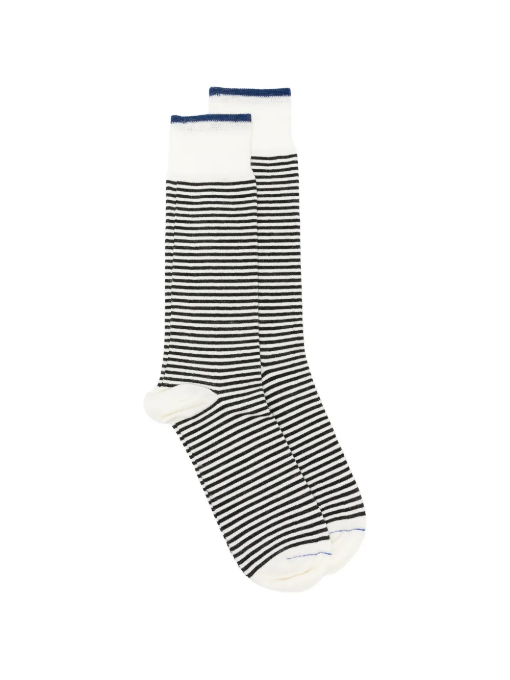 ANT45 Thin Short striped ribbed-trim socks - Bianco