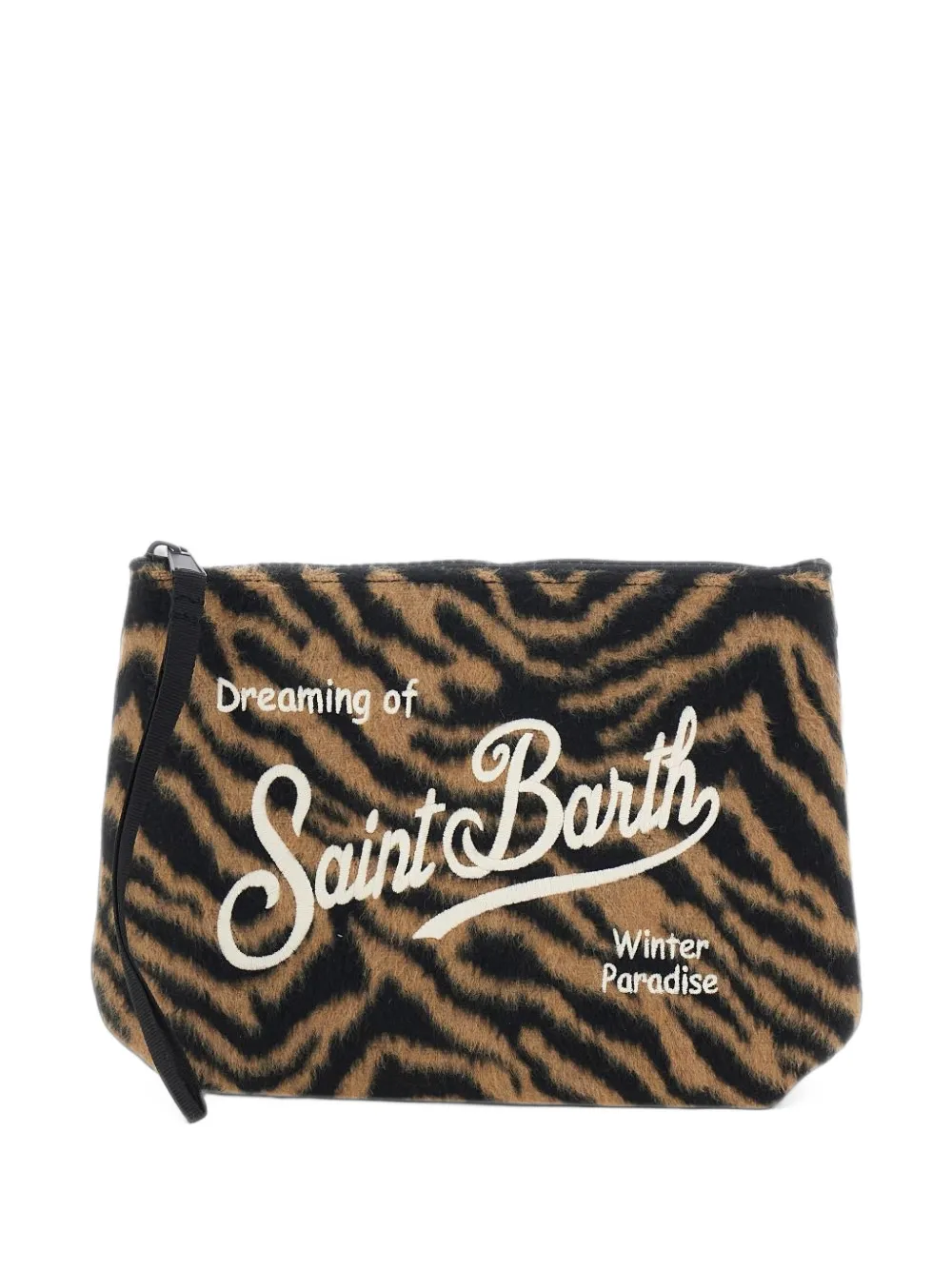 MC2 Saint Barth Kleine Aline clutch met zebra-print Zwart