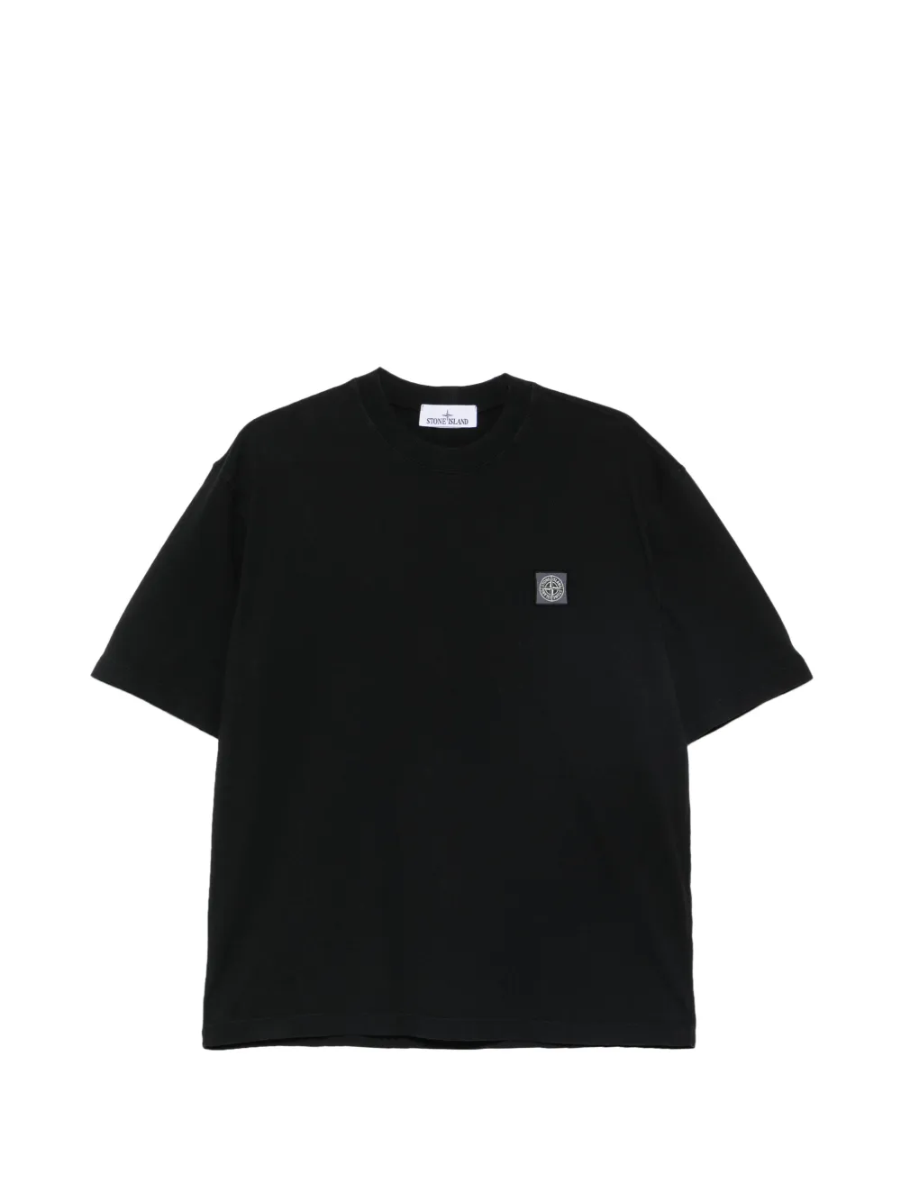 Stone Island logo-patch T-shirt Zwart