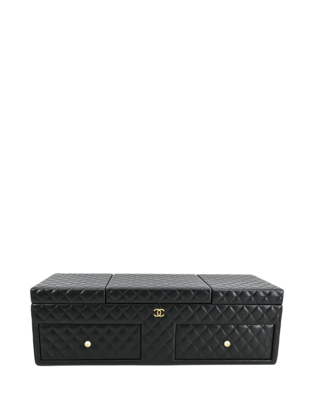 CHANEL Pre-Owned 2019 quilted CC turn-lock jewellery box - Schwarz