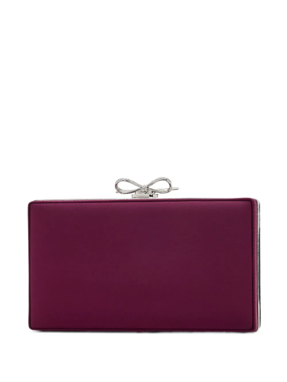 Self-Portrait burgundy chainmail clutch bag Paars
