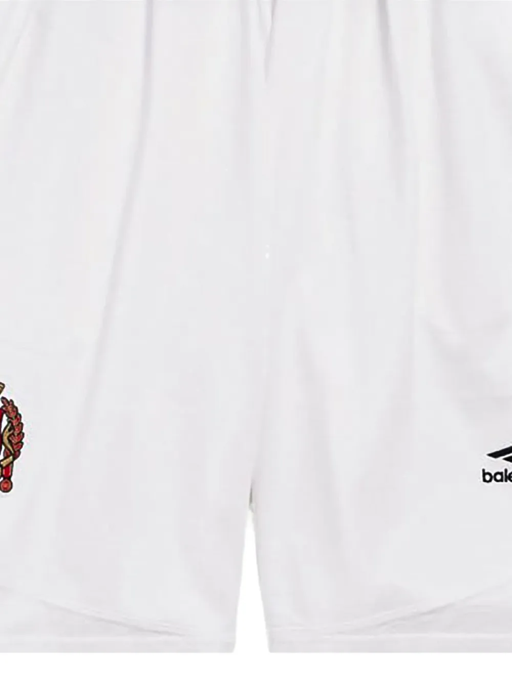 Balenciaga logo-patch baggy soccer shorts Wit