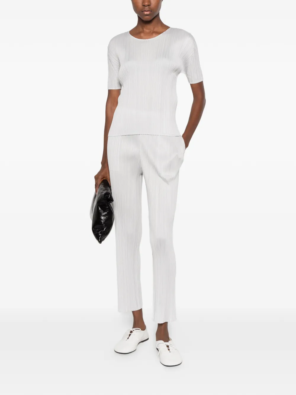 Pleats Please Issey Miyake elasticated-waistband trousers Grijs