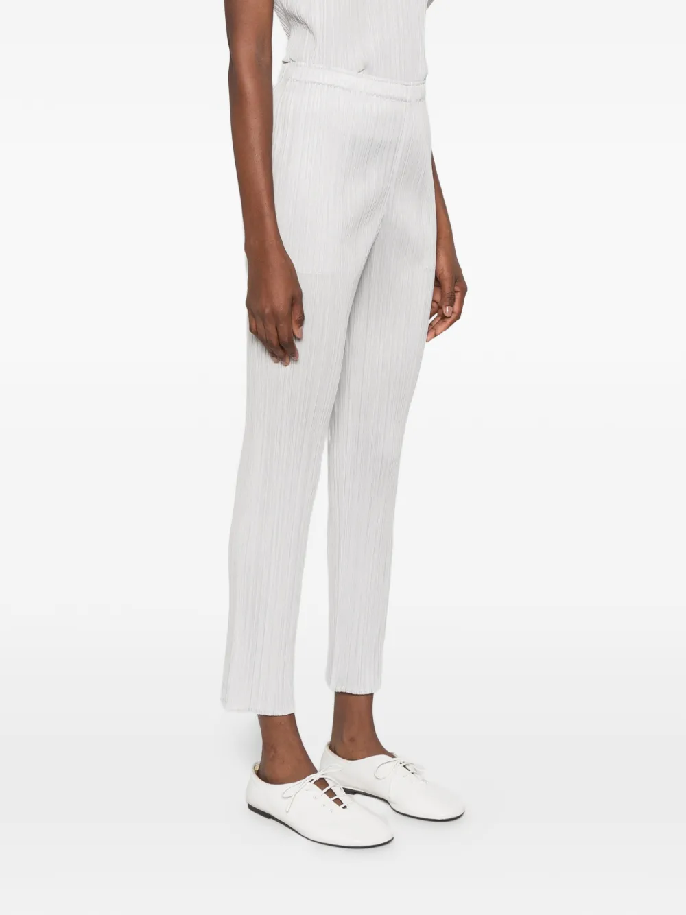 Pleats Please Issey Miyake elasticated-waistband trousers Grijs