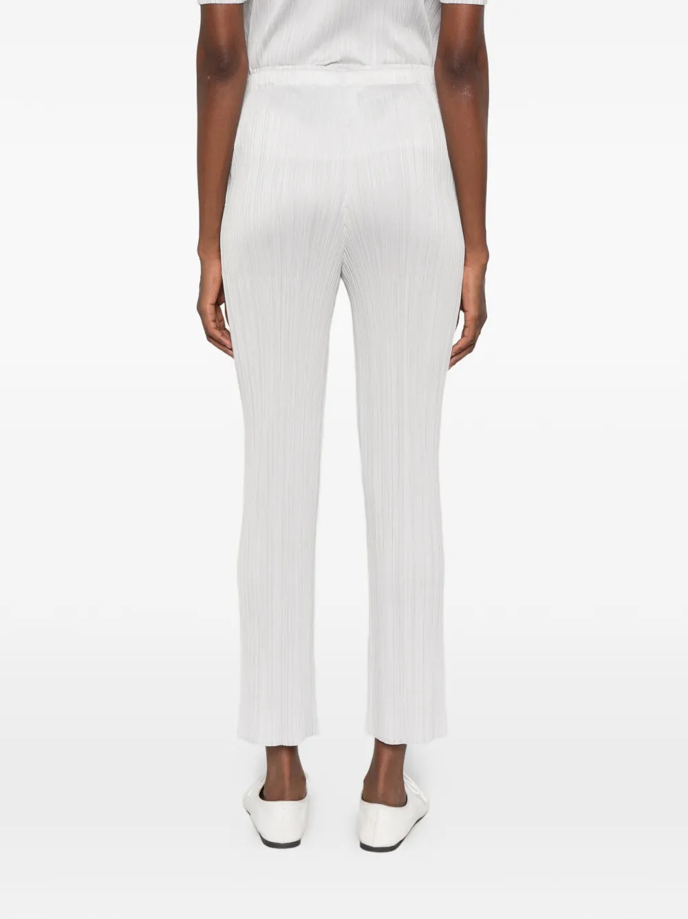 Pleats Please Issey Miyake elasticated-waistband trousers Grijs