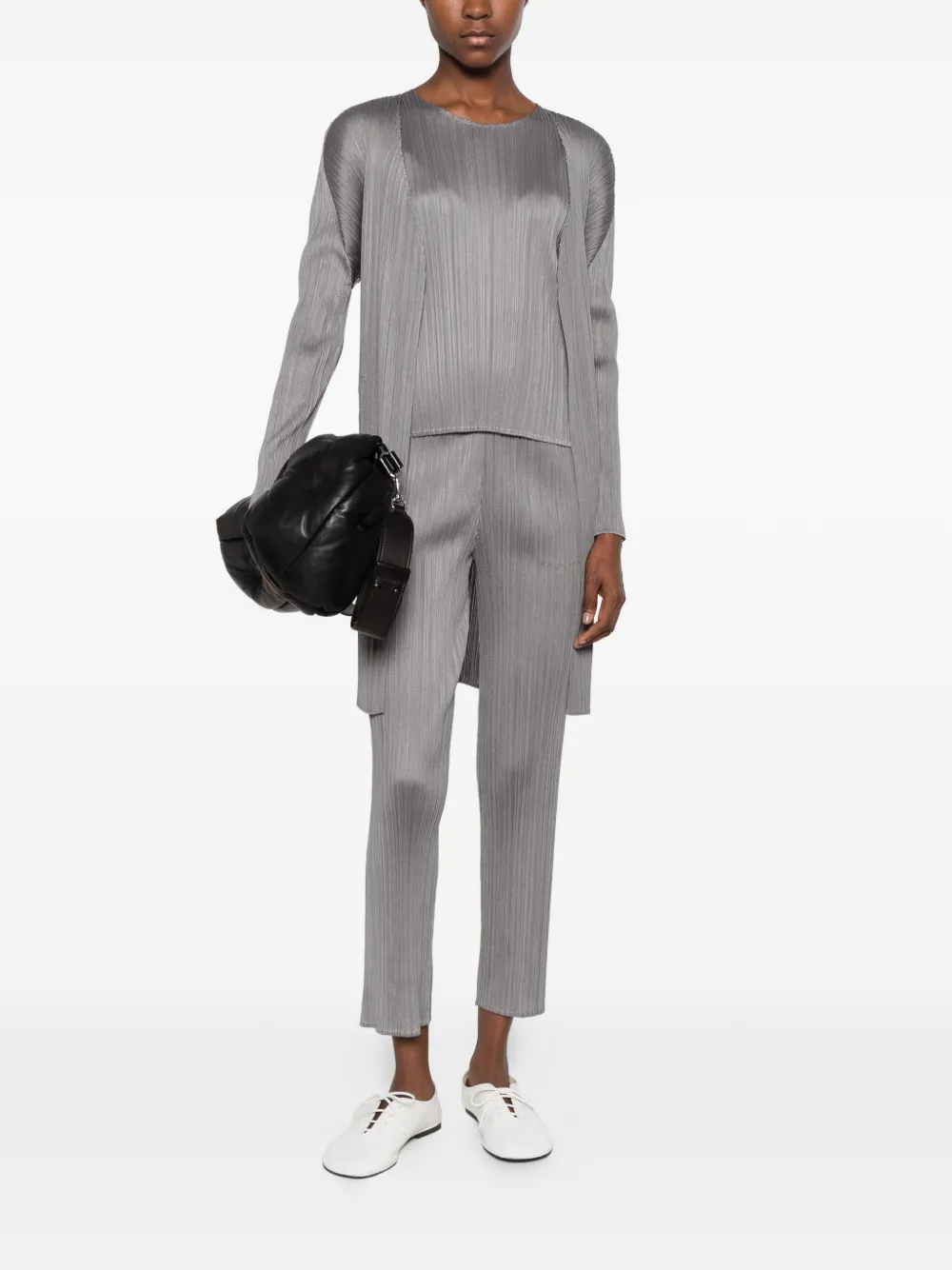 Pleats Please Issey Miyake Pleats Please cardigan - Grigio