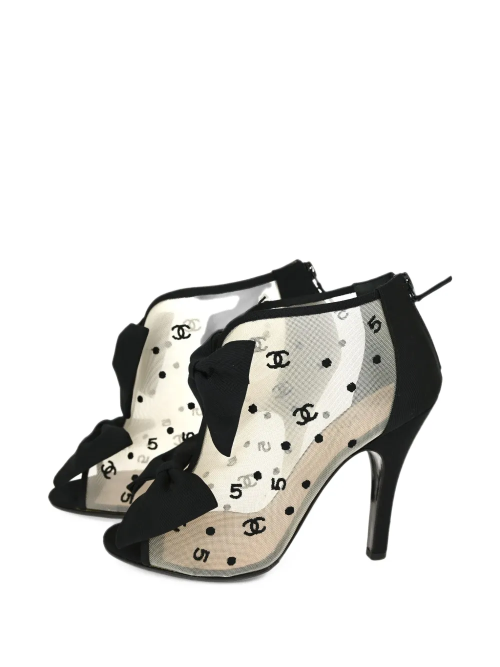 CHANEL Pre-Owned CC bow ankle boots - Weiß