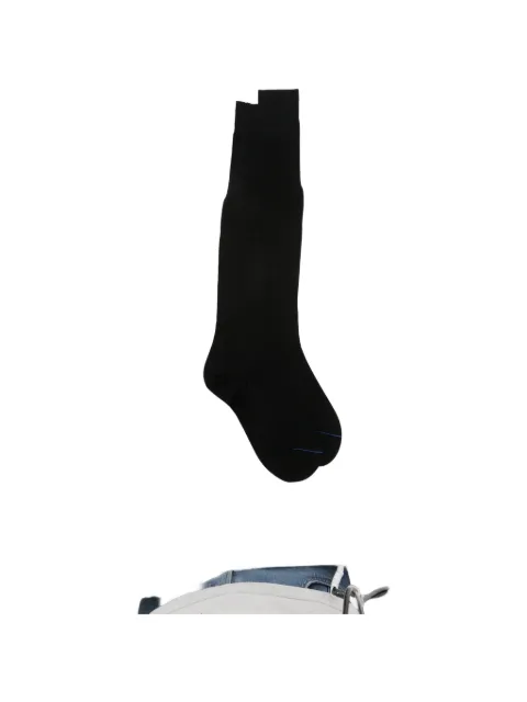 ANT45 Plain long fine-knit socks