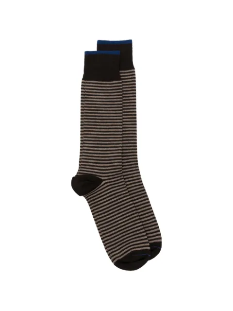 ANT45 Thin short striped ribbed-knit socks
