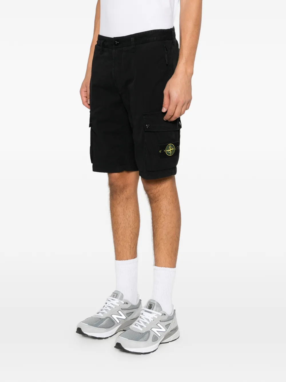 Stone Island Compass-patch cargo shorts Zwart