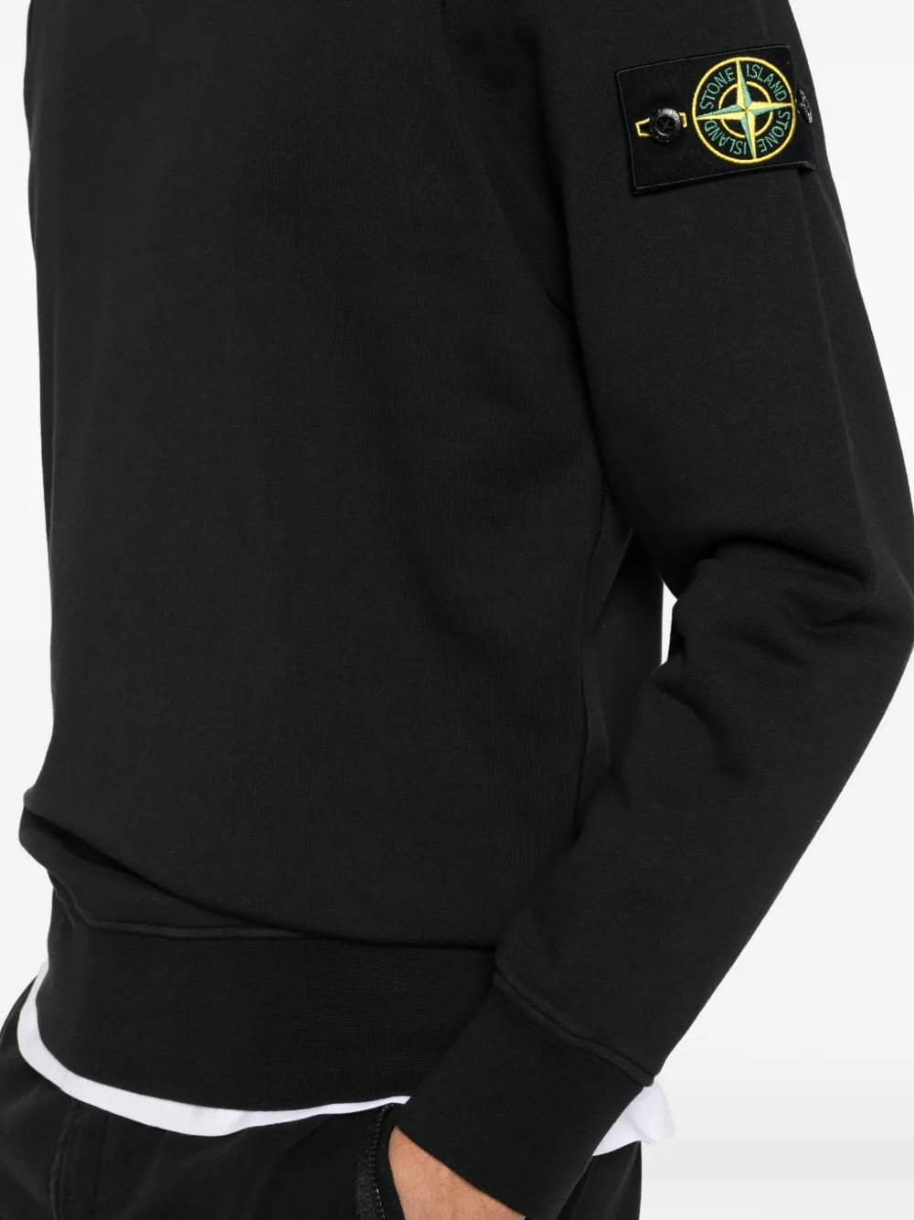 Stone Island logo-patch sweatshirt Zwart