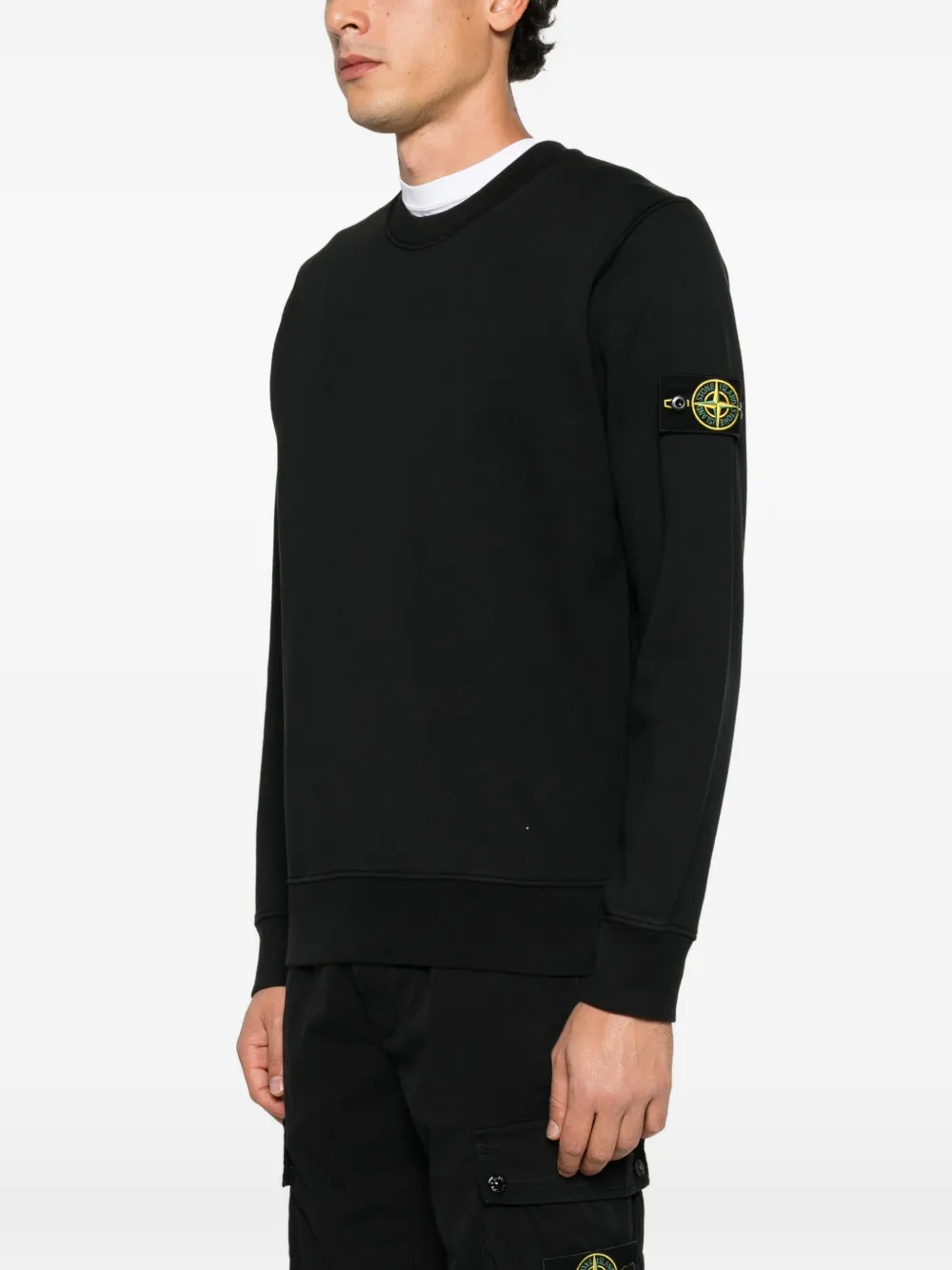 Stone Island logo-patch sweatshirt Zwart