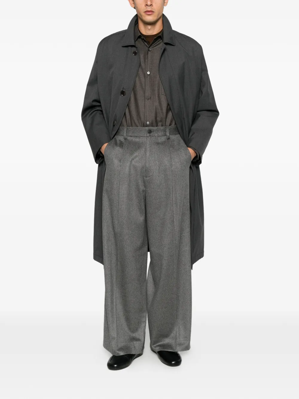 ssstein chest-pocket long-sleeve shirt Grijs