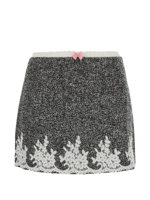 MARKGONG lace-trimmed bow-detail mini skirt