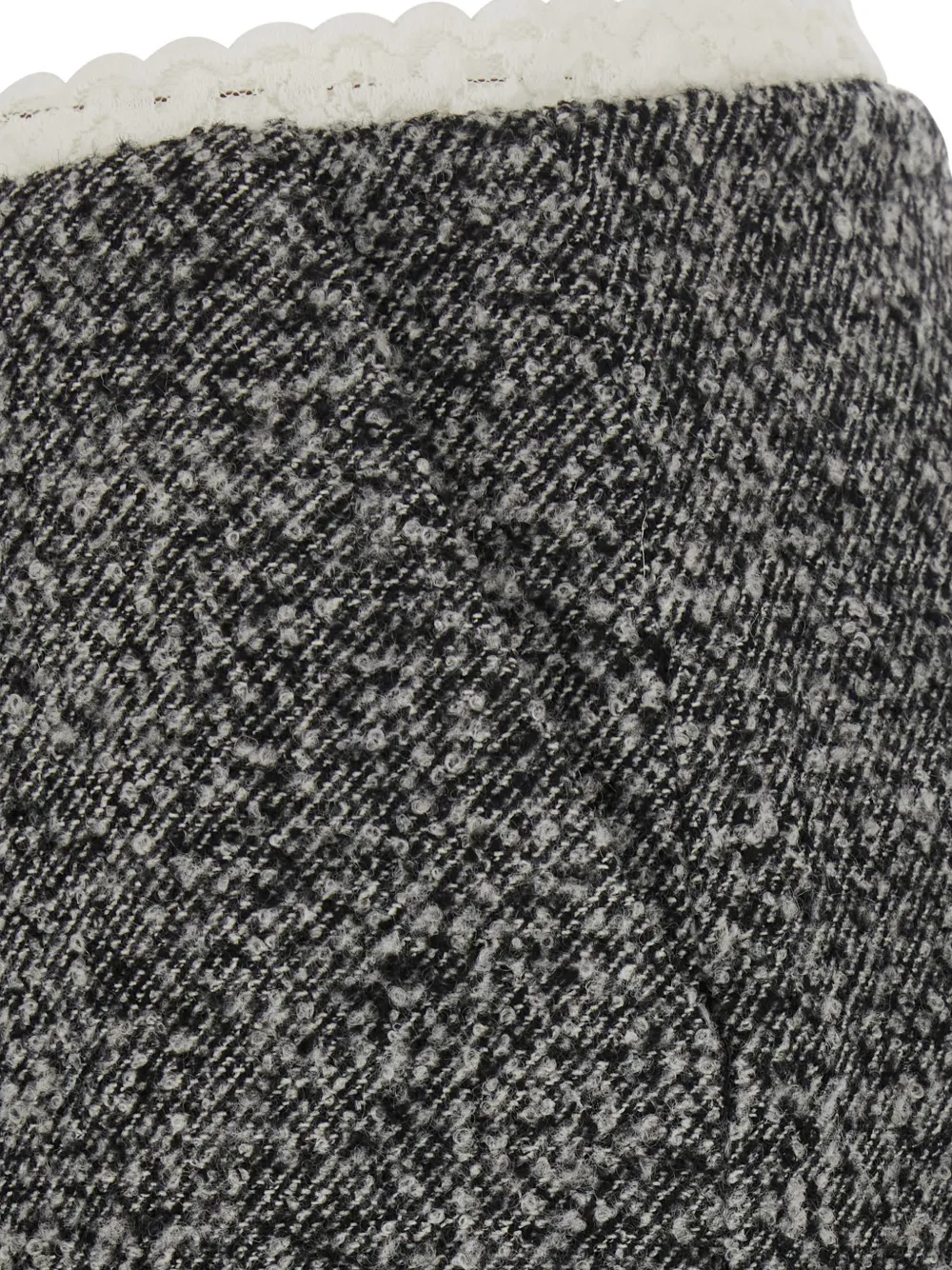 MARKGONG tweed-effect lace-trim skirt Grijs
