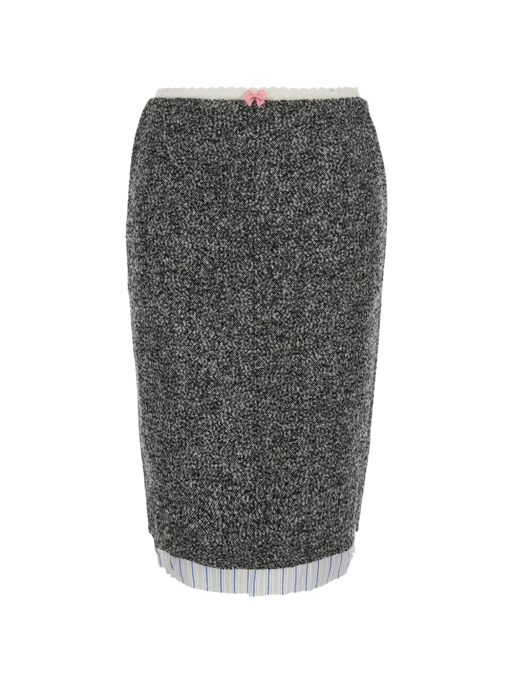MARKGONG tweed-effect lace-trim skirt - Grau
