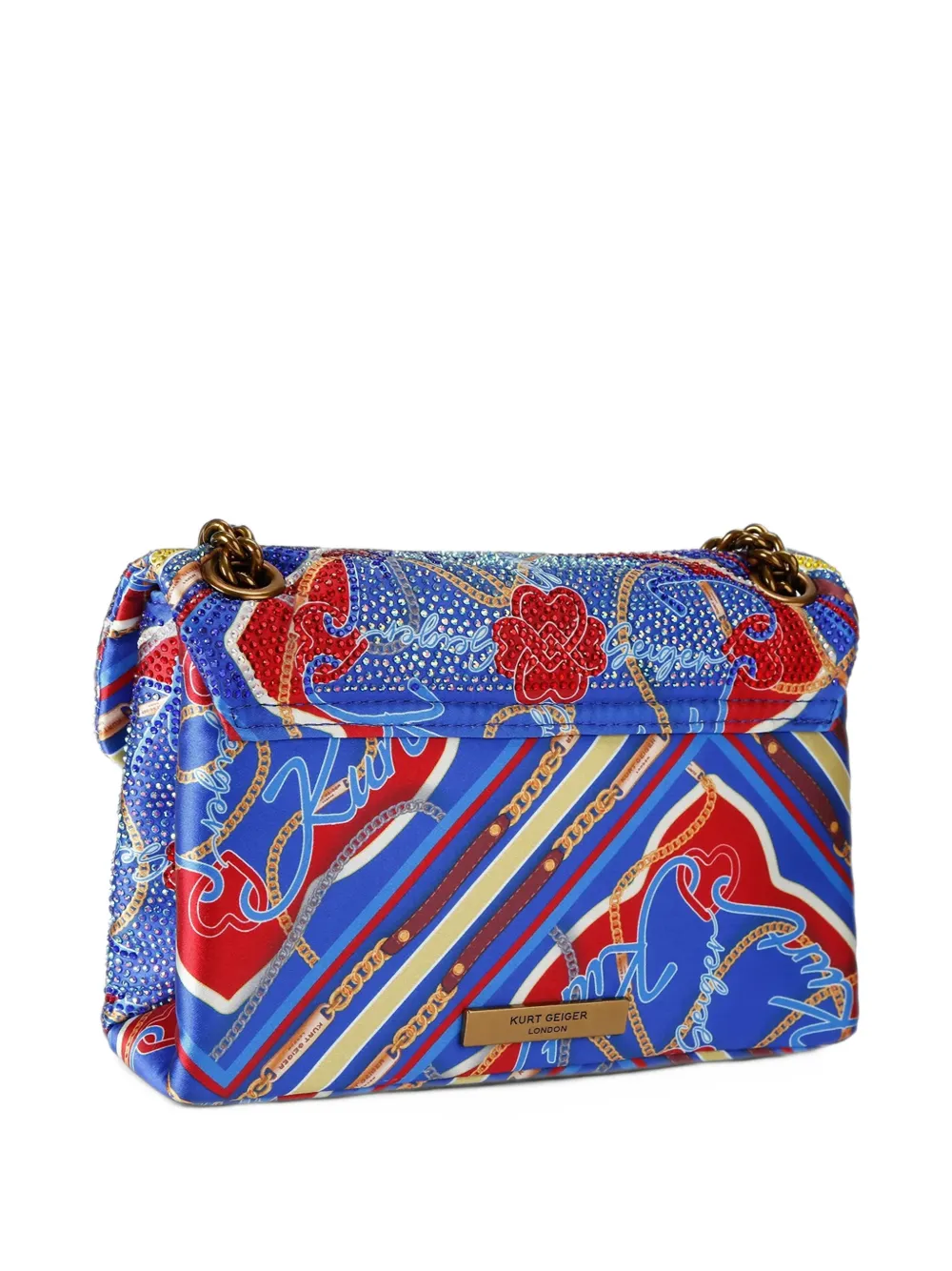 Kurt Geiger London small Eagle crystal-embellished shoulder bag Blauw