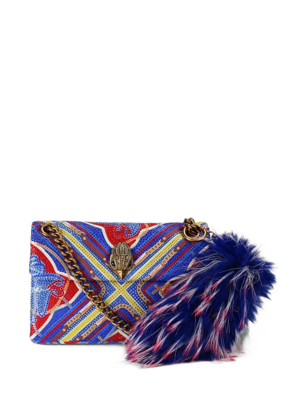 Kurt Geiger London small Eagle crystal-embellished shoulder bag - Blu