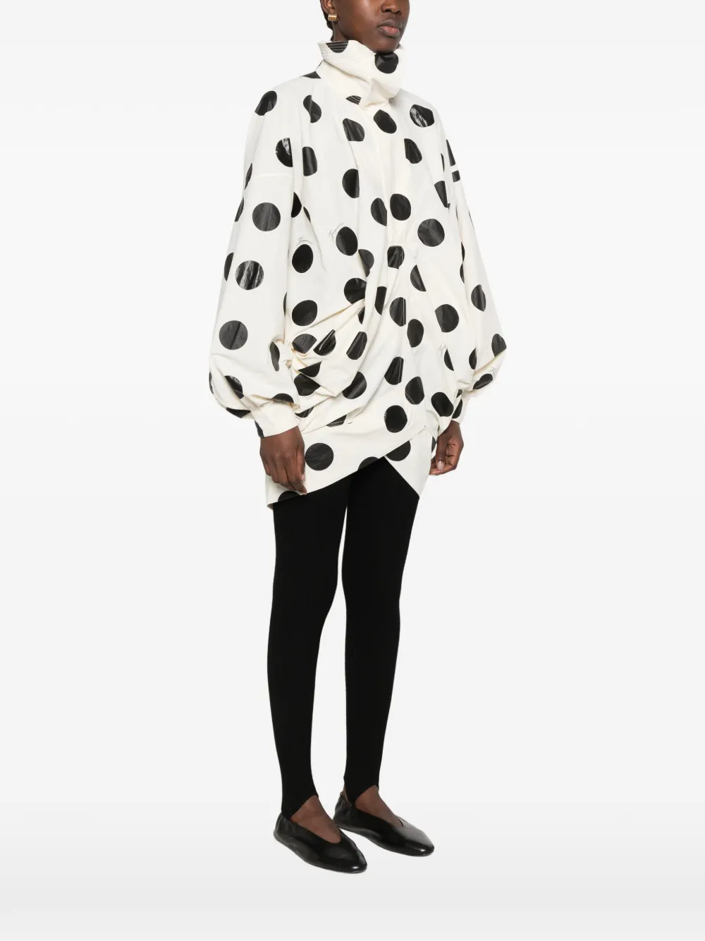Jacquemus polka-dot cocoon-sleeve jacket Wit
