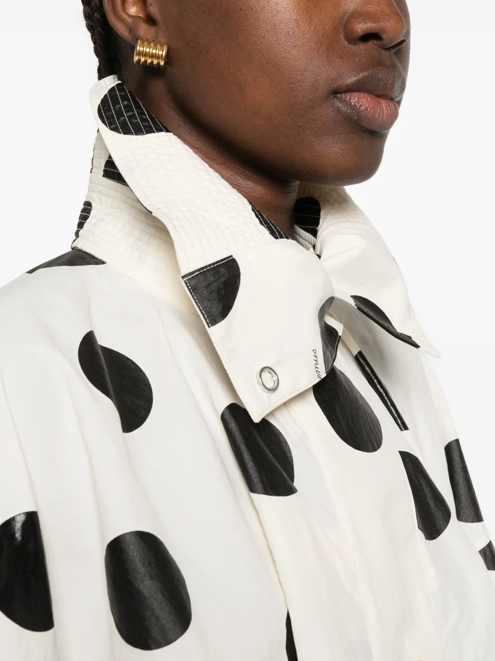 Jacquemus polka-dot cocoon-sleeve jacket Wit