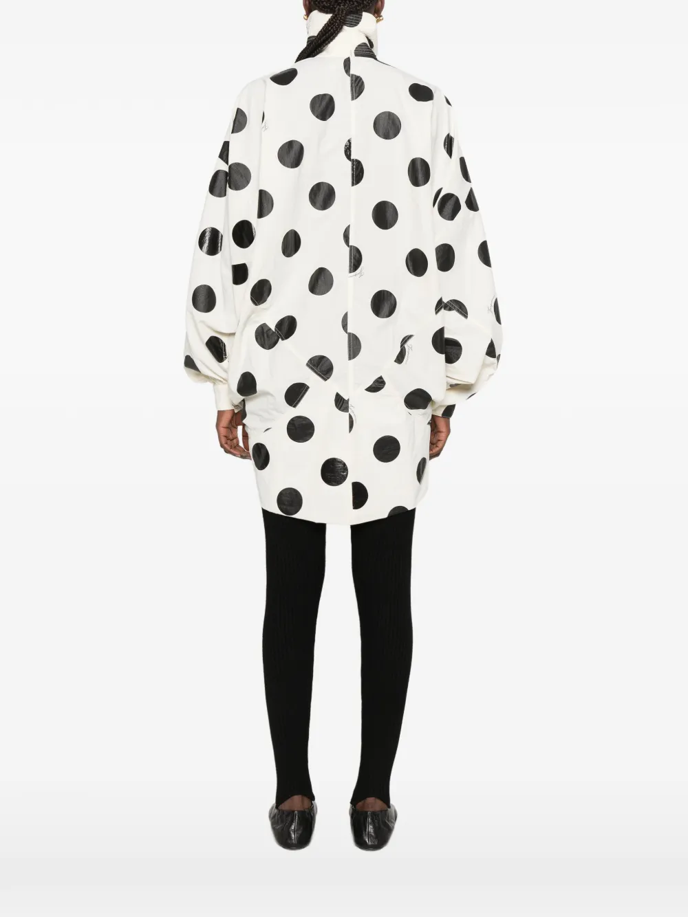 Jacquemus polka-dot cocoon-sleeve jacket Wit