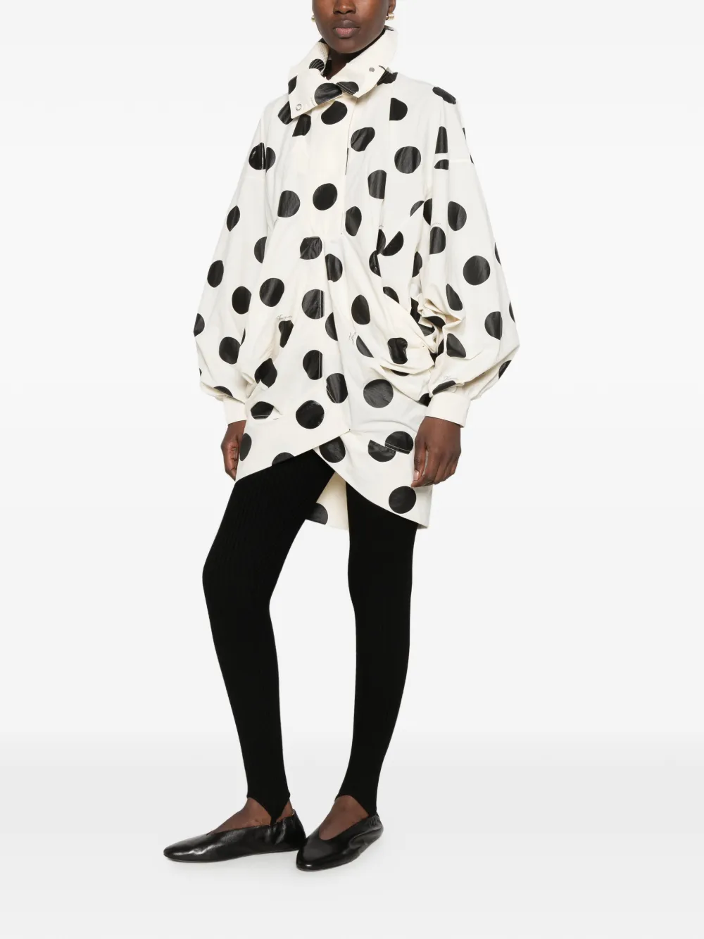 Jacquemus polka-dot cocoon-sleeve jacket Wit