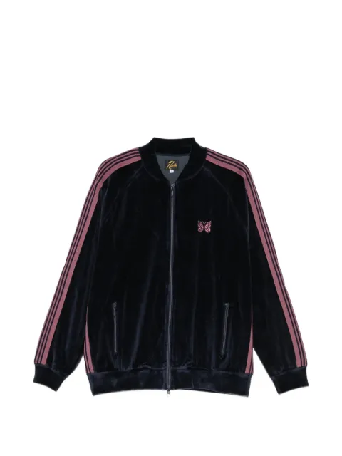 Needles velvet logo-embroidered jacket