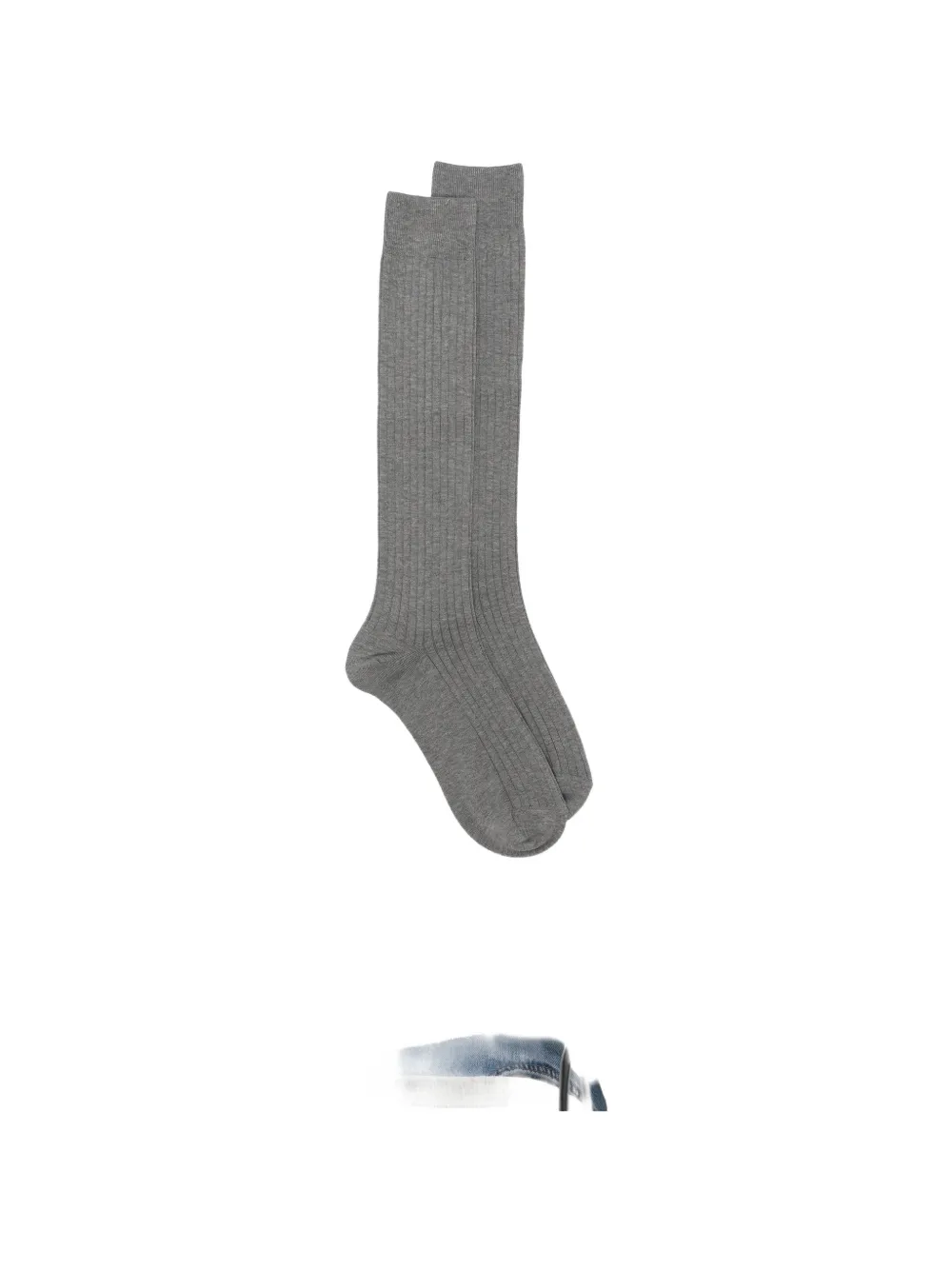 ANT45 Urbana long ribbed-knit knee-high socks - Grigio