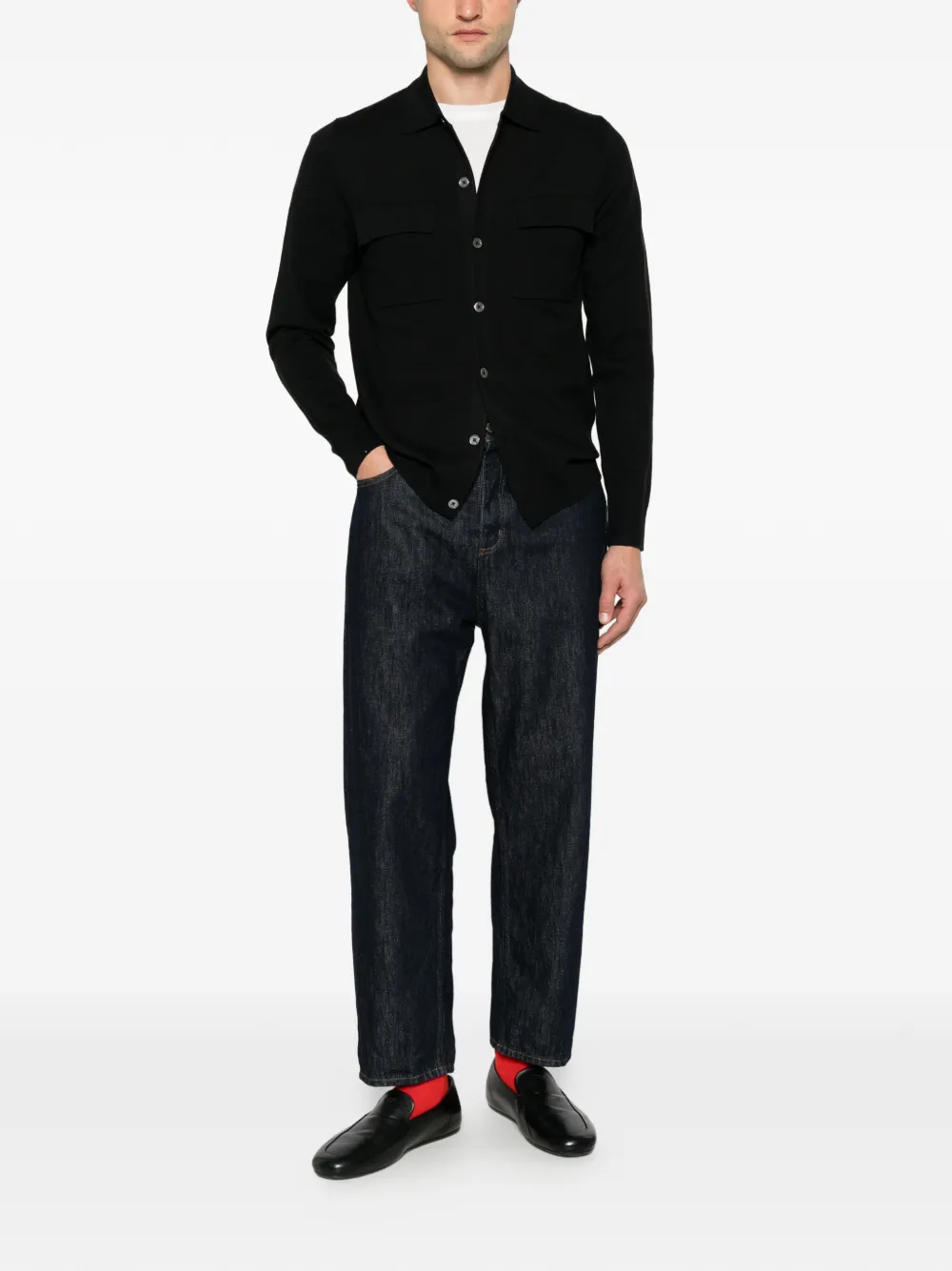 DIKTAT button-up chest-pocket cardigan - Noir DIKTAT button-up chest-pocket cardigan - Noir